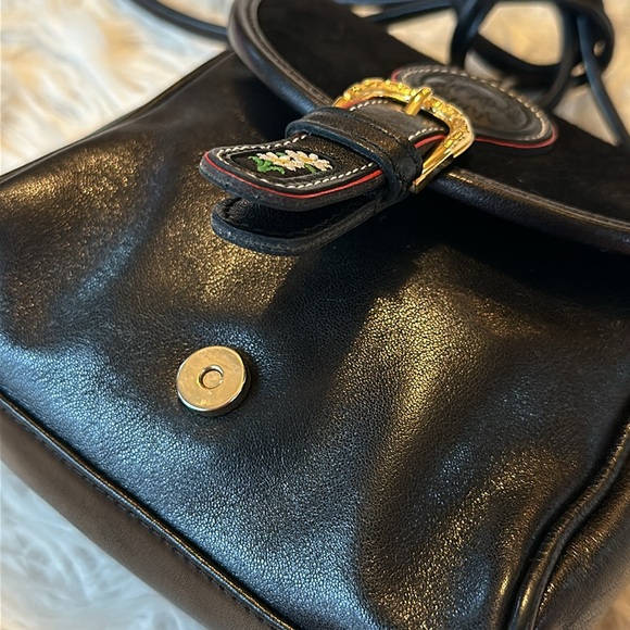 Michel Jordi Geneva Black Leather Edelweiss Crossbody bag - Picture 5 of 15